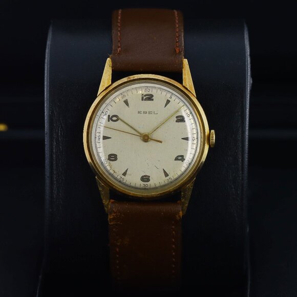 Ebel Vintage 32mm Circa 1960's, Silver Dial - Yellow Gold Plated on Strap